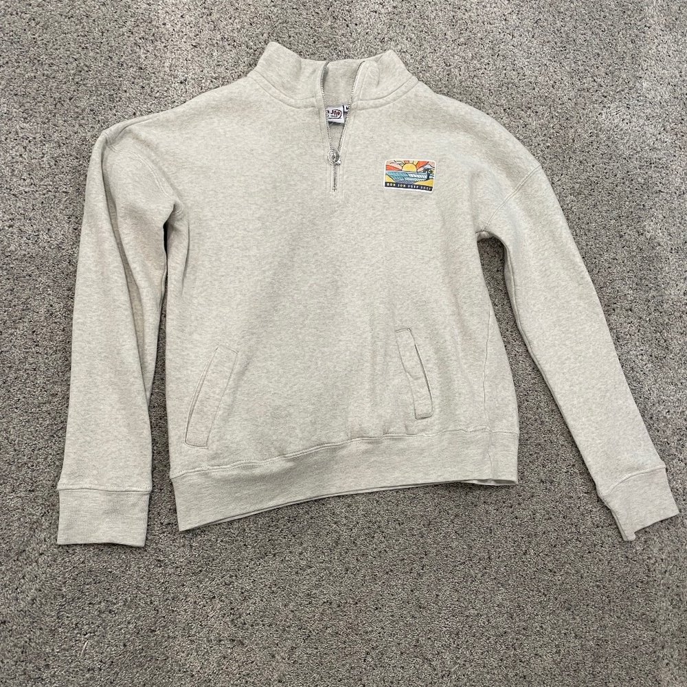 Zip up crew neck